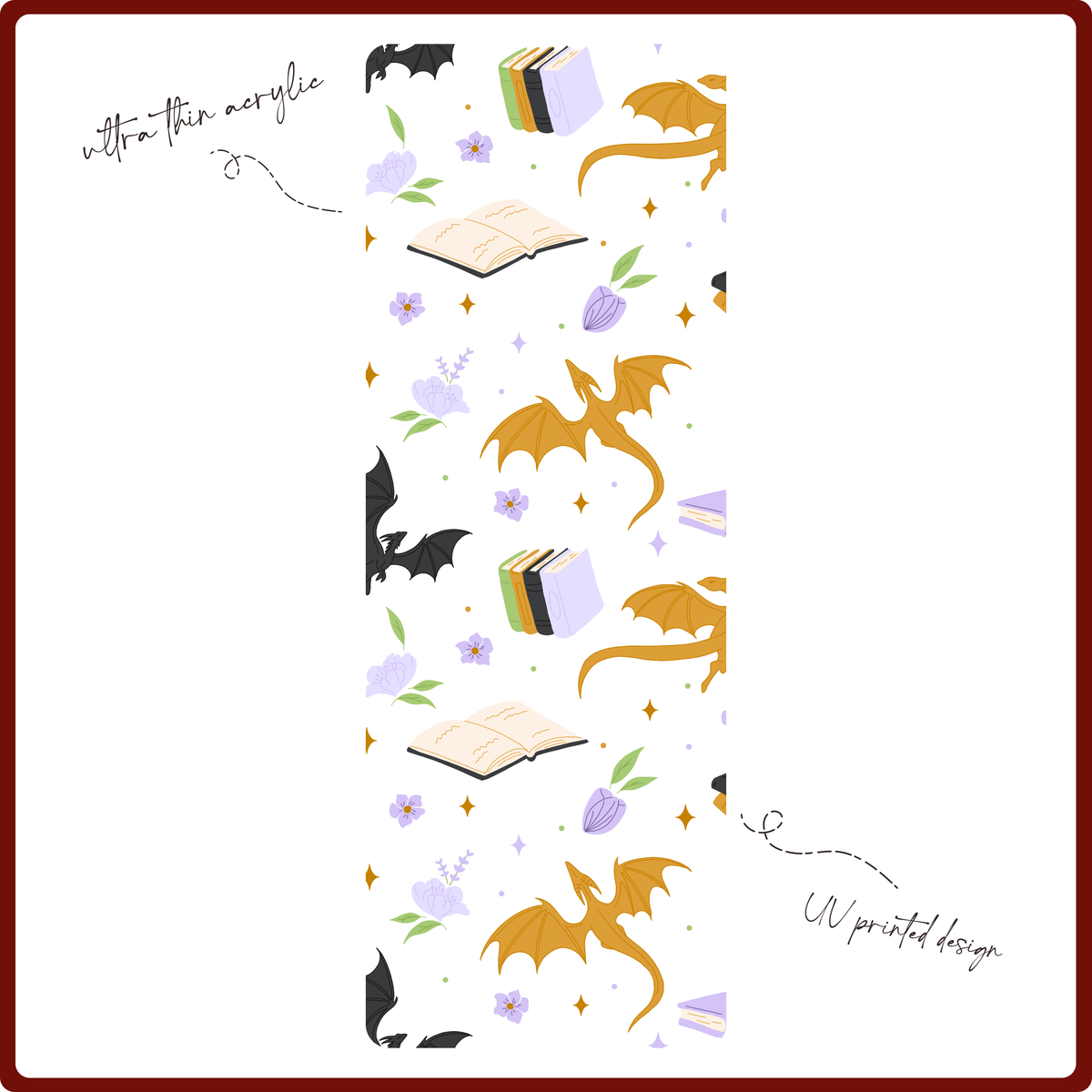 Bookmark - Seamless Dragons