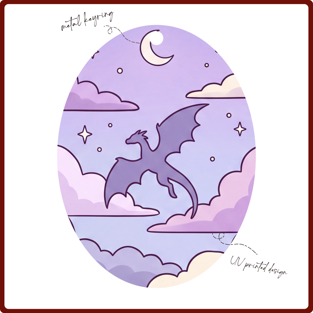 Keychain - Flying Dragon (purple)