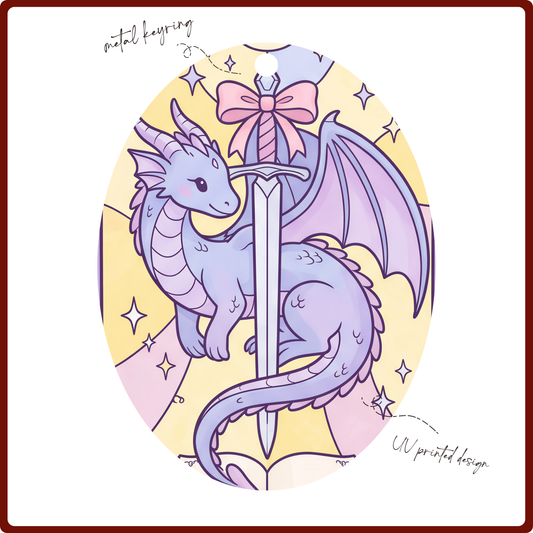 Keychain - Stained Glass Dragon (purple)
