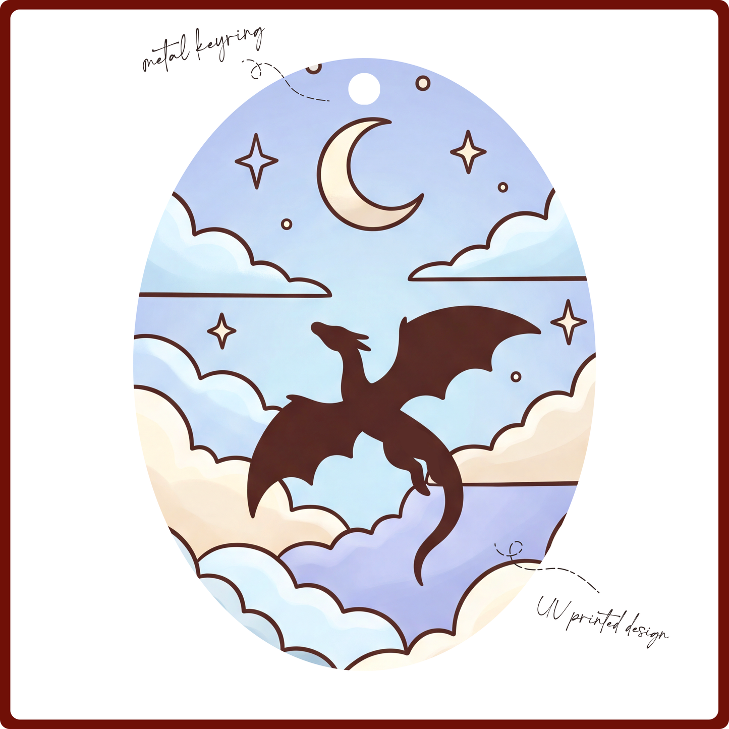 Keychain - Flying Dragon (blue)