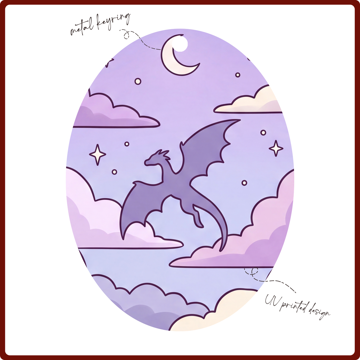Keychain - Flying Dragon (purple)