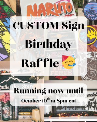 Birthday Custom Sign Raffle