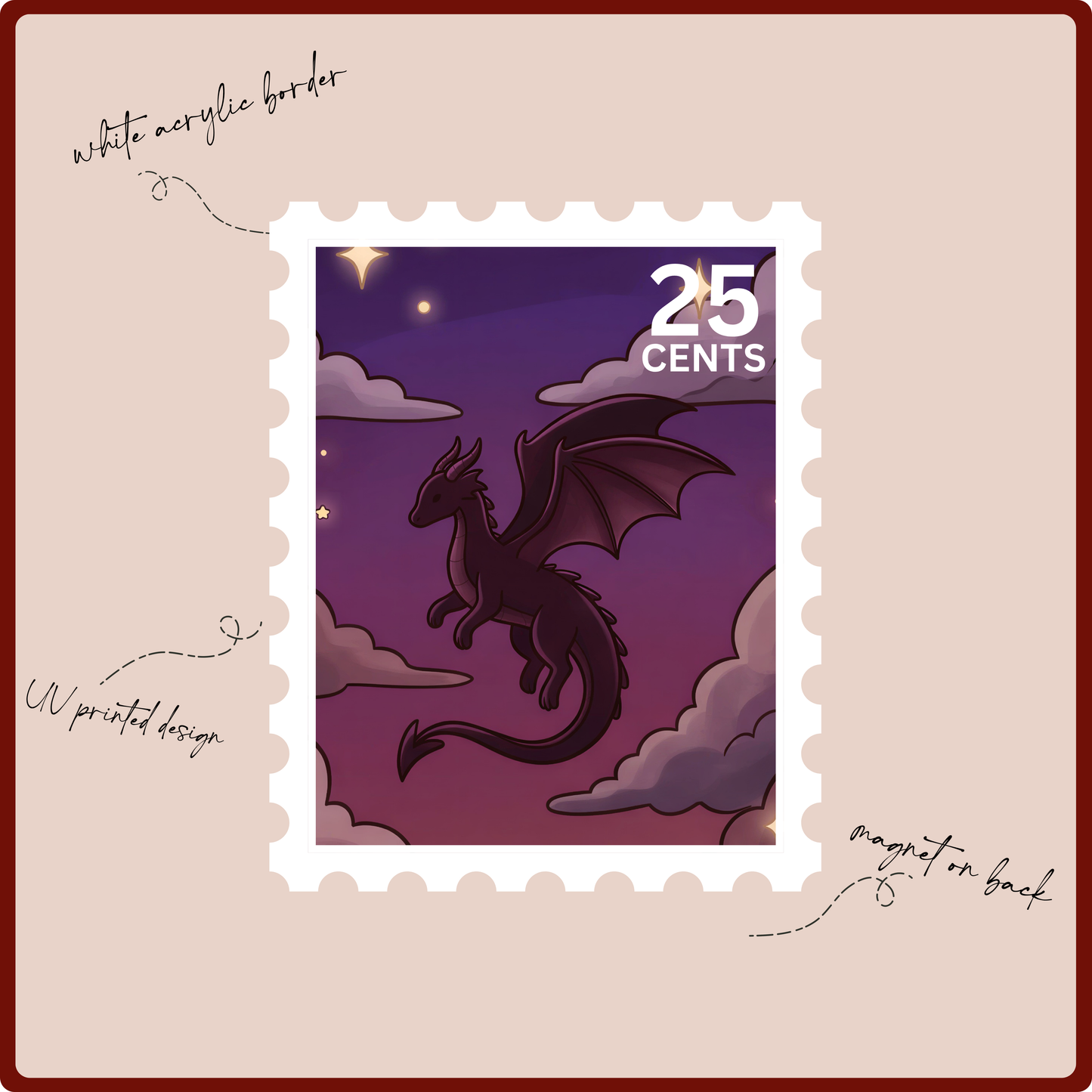 Magnet - Flying Dragon Postage