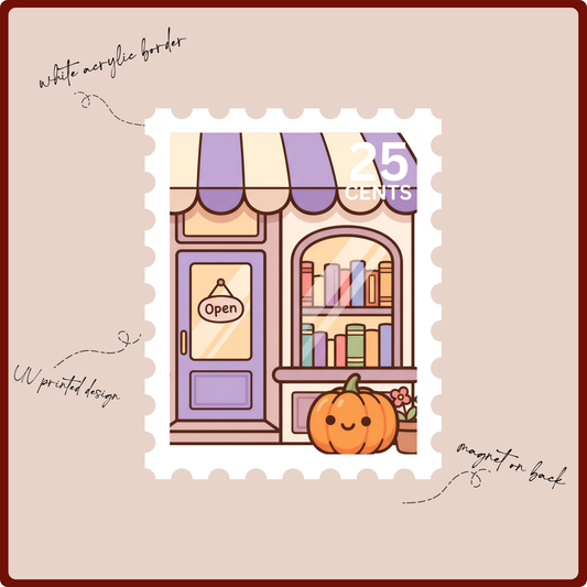 Magnet - Autumn Bookshop Postage