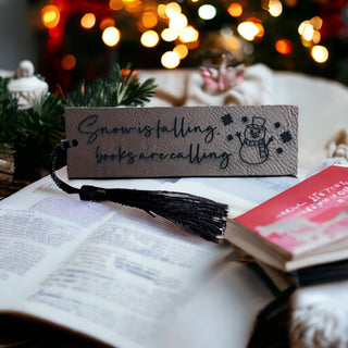 Snow is Falling Leather Bookmark