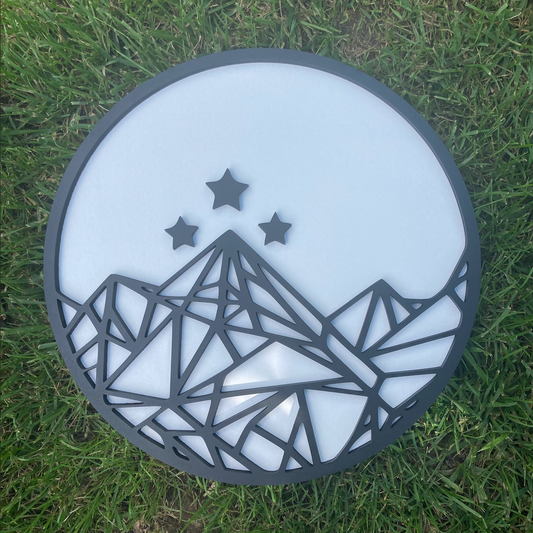 OG Mountain Round - Black on White